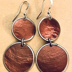 Capiz Shell Earrings by Culture Mix - Earth Brown
